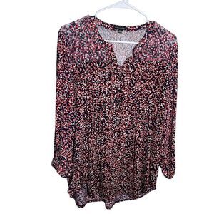 Ava & Grace Blouse Women's XL V-Neck 3/4 Sleeve Career Printed Shirt Top